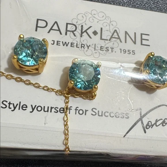 Park Lane Gold and Aqua Jewelry Set - Picture 2 of 3